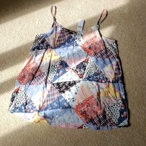 New Gap patchwork tank cami size xs